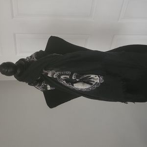 Black and Cream Gauze Scarf
